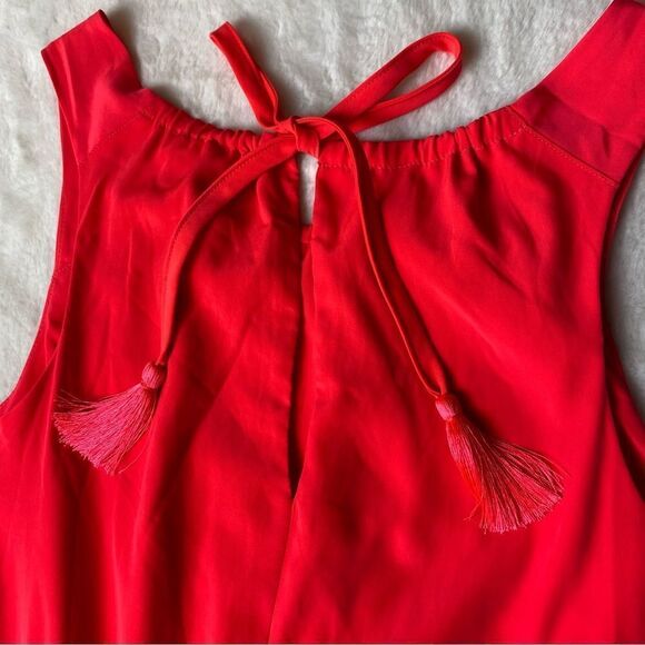 Athleta Martinique Sleeveless Neon Coral Keyhole Back Dress Size Medium - Picture 13 of 13